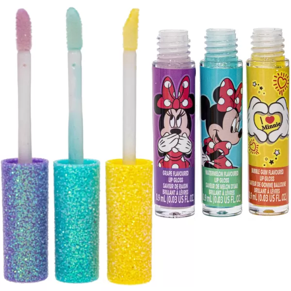 Townley Girl Super Sparkly Lip Gloss Set Featuring Disney Minnie Mouse  7 Fun Flavors for Girls Ideal for Sleepovers Makeovers and GiftsMinnie Mouse 005 Fl Oz Pack of 7