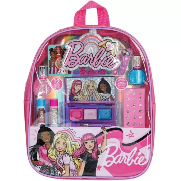 Barbie  Townley Girl Makeup Filled Backpack Set with 12 Pieces Including Lip Balm Nail Polish Nail File Hair Bows and Other Accessories Ages 3 for Parties Sleepovers and MakeoversVERSION 2