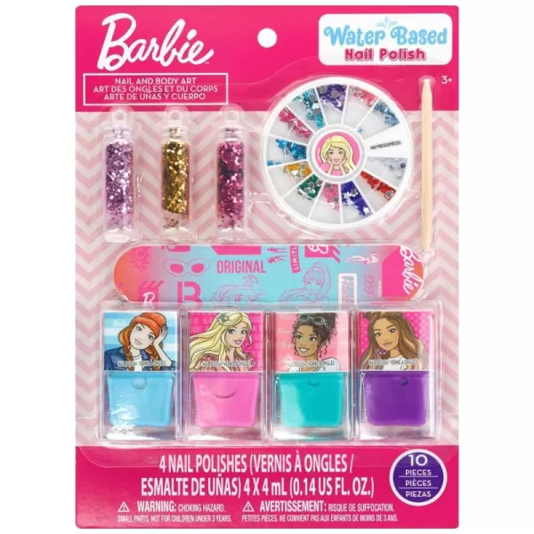 Barbie Townley Girl Water Based PeelOff Nail Polish Set with Shimmery Colors Gem Wheel amp Nail Accessories for Girls amp Teens Ages 3 Perfect for Parties amp Sleepovers 10 Pc SetBarbie Townley Girl Water Based PeelOff Nail Polish Set with Shimmery Colors Gem Wheel amp Nail Accessories for Girls amp Teens Ages 3 Perfect for Parties amp Sleepovers 10 Pc Set