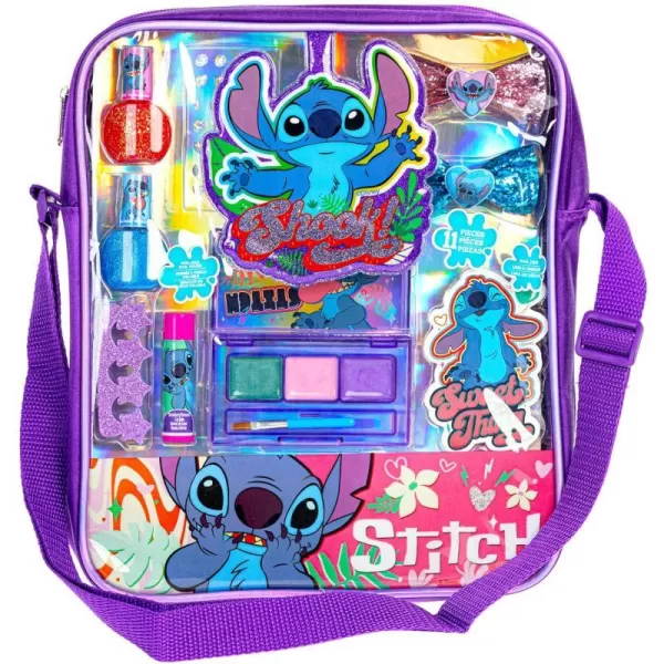 Disney Stitch Makeup Filled Shoulder Bag Includes Lip Gloss Nail Polish Hair Bow amp More for Girls Ideal for Ages and Up Perfect for Parties amp MakeoversDisney Stitch Makeup Filled Shoulder Bag Includes Lip Gloss Nail Polish Hair Bow amp More for Girls Ideal for Ages and Up Perfect for Parties amp Makeovers