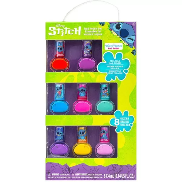 Disney Stitch NonToxic PeelOff WaterBased Safe Quick Dry Nail Polish Gift Kit Set for Kids Tweens Girls Shimmer and Opaque Colors Ages 3 8 PcsDisney Stitch NonToxic PeelOff WaterBased Safe Quick Dry Nail Polish Gift Kit Set for Kids Tweens Girls Shimmer and Opaque Colors Ages 3 8 Pcs