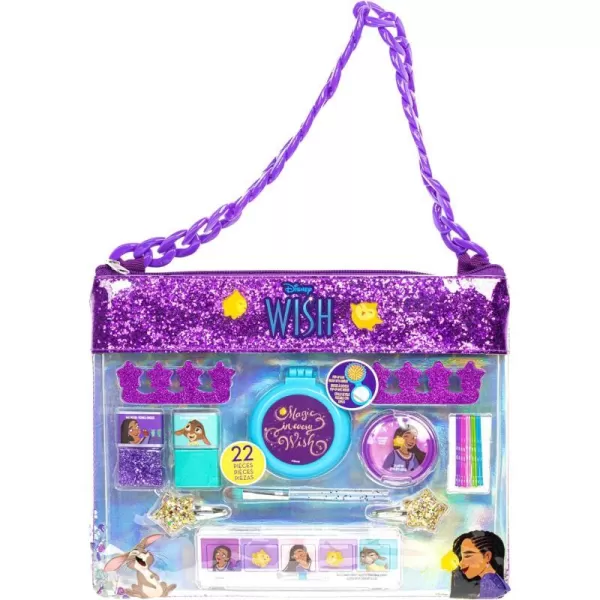 Disney Wish Girl Fashion Chain Sling Bag with Peel Off Nail Polish Eyeshadow Hair Accessories Hair Brush and More with Rainbow Chain for Girls Ages 3 by Townley GirlDisney Wish Girl Fashion Chain Sling Bag with Peel Off Nail Polish Eyeshadow Hair Accessories Hair Brush and More with Rainbow Chain for Girls Ages 3 by Townley Girl