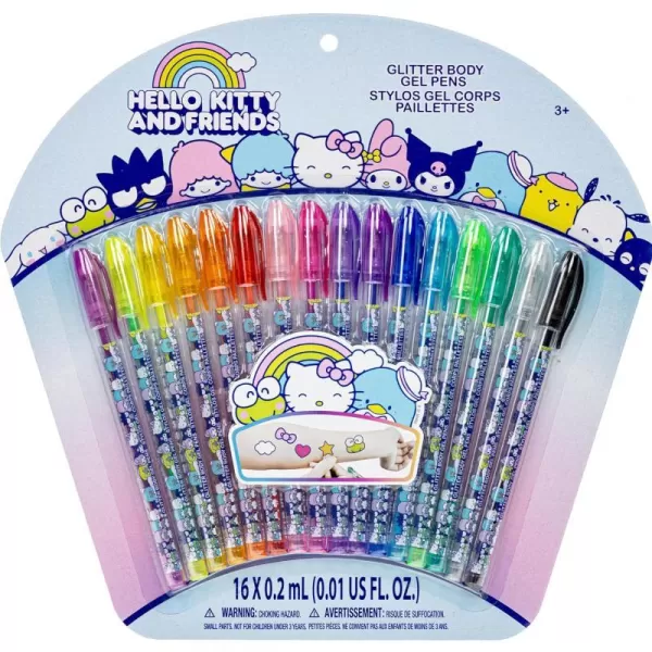 Hello Kitty and Friends Townley Girl 16 Glitter Body Art Pen Set Glittery Colors Pigmented NonToxic Perfect for Play Dates Parties Sleepovers amp MakeoversHello Kitty and Friends Townley Girl 16 Glitter Body Art Pen Set Glittery Colors Pigmented NonToxic Perfect for Play Dates Parties Sleepovers amp Makeovers