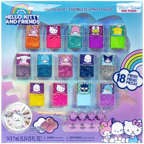 Townley Girl Hello Kitty and Friends PeelOff Nail Polish Set with Glittery Shimmery amp Opaque Colors amp Nail Accessories for Girls Ages 3 For Parties amp Makeovers 18 Pc SetTownley Girl Hello Kitty and Friends PeelOff Nail Polish Set with Glittery Shimmery amp Opaque Colors amp Nail Accessories for Girls Ages 3 For Parties amp Makeovers 18 Pc Set