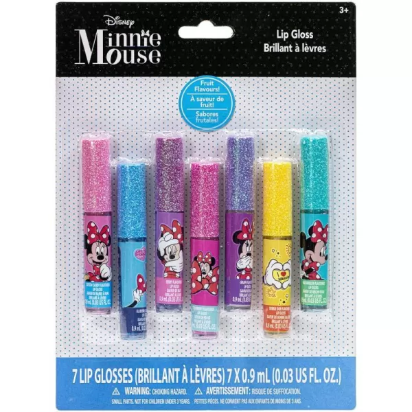 Townley Girl Super Sparkly Lip Gloss Set Featuring Disney Minnie Mouse  7 Fun Flavors for Girls Ideal for Sleepovers Makeovers and GiftsMinnie Mouse 005 Fl Oz Pack of 7