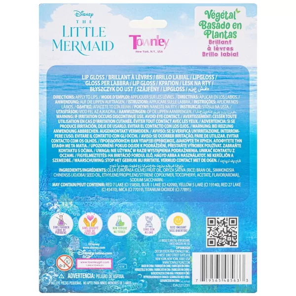 Disney The Little Mermaid 7 Piece Vegan Plant Based Party Favor Lip Gloss Makeup Set for Girls Kids Toddlers Toys Gift for 3 4 5 6 7 8 9 10 11 12 Years Old KidThe Little Mermaid 020 Ounce Pack of 1