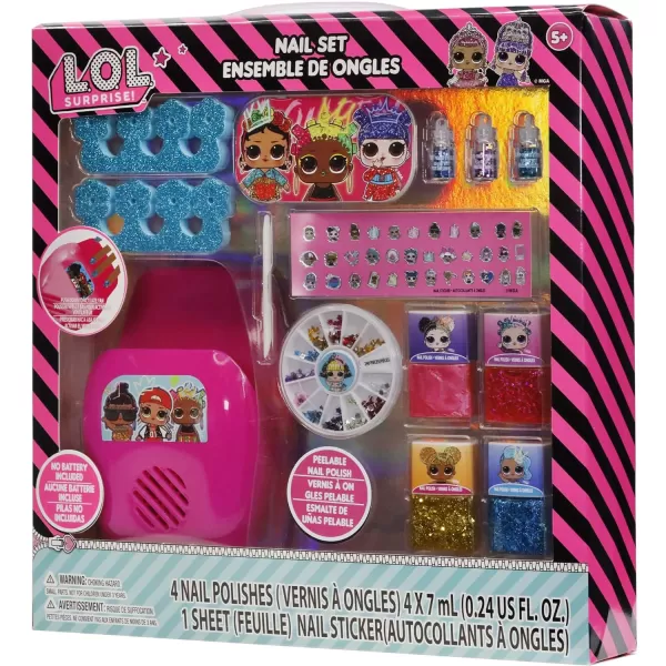 LOL Surprise Townley Girl NonToxic PeelOff WaterBased Safe Quick Dry Nail Polish Gift Kit Set for Kids Set With Nail Gem Wheel Nail Stickers Toe Spacers Nail File Glitter Vials and NailLOL Surprise Townley Girl NonToxic PeelOff WaterBased Safe Quick Dry Nail Polish Gift Kit Set for Kids Set With Nail Gem Wheel Nail Stickers Toe Spacers Nail File Glitter Vials and Nail