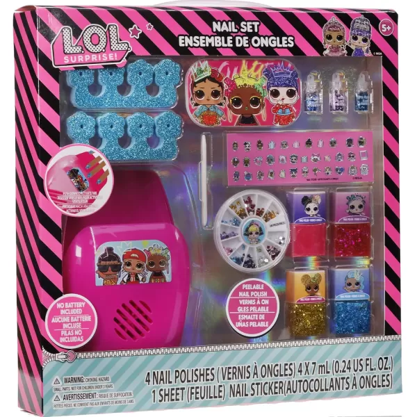 LOL Surprise Townley Girl NonToxic PeelOff WaterBased Safe Quick Dry Nail Polish Gift Kit Set for Kids Set With Nail Gem Wheel Nail Stickers Toe Spacers Nail File Glitter Vials and NailLOL Surprise Townley Girl NonToxic PeelOff WaterBased Safe Quick Dry Nail Polish Gift Kit Set for Kids Set With Nail Gem Wheel Nail Stickers Toe Spacers Nail File Glitter Vials and Nail