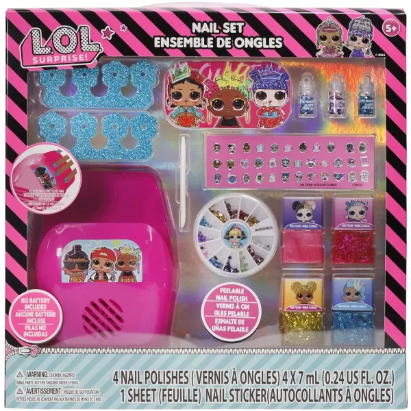 LOL Surprise Townley Girl NonToxic PeelOff WaterBased Safe Quick Dry Nail Polish Gift Kit Set for Kids Set With Nail Gem Wheel Nail Stickers Toe Spacers Nail File Glitter Vials and NailLOL Surprise Townley Girl NonToxic PeelOff WaterBased Safe Quick Dry Nail Polish Gift Kit Set for Kids Set With Nail Gem Wheel Nail Stickers Toe Spacers Nail File Glitter Vials and Nail