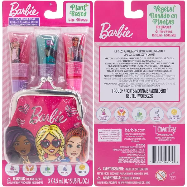 Townley Girl Barbie Coin Purse and PlantBased Lip Gloss Set Cute Pouch Wallet Small Money Bag Toy Ages 3 and UpTownley Girl Barbie Coin Purse and PlantBased Lip Gloss Set Cute Pouch Wallet Small Money Bag Toy Ages 3 and Up