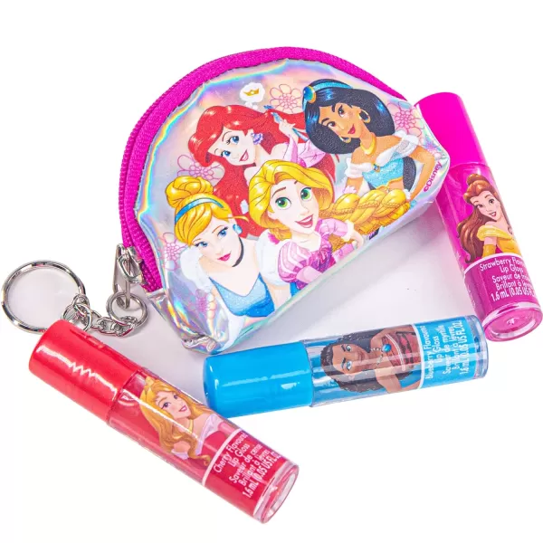 Townley Girl Disney Princess Vegan PlantBased 3 Piece RollOn Lip Gloss amp Coin Purse Bag for Kids and Girls Ages 3 Perfect for Parties Sleepovers amp MakeoversMulticolor 123 Ounce Pack of 1