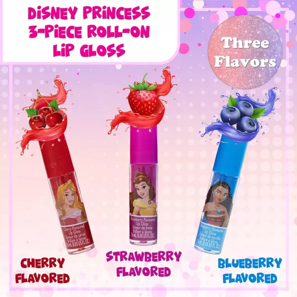 Townley Girl Disney Princess Vegan PlantBased 3 Piece RollOn Lip Gloss amp Coin Purse Bag for Kids and Girls Ages 3 Perfect for Parties Sleepovers amp MakeoversMulticolor 123 Ounce Pack of 1