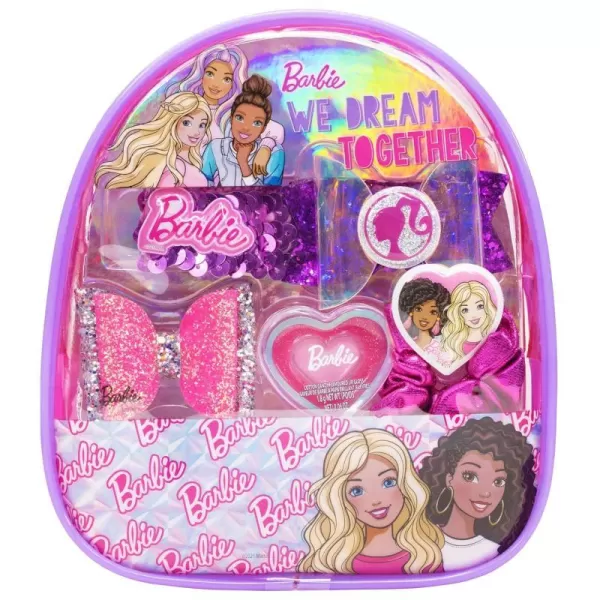 Barbie  Townley Girl Backpack Cosmetic Makeup Gift Bag Set includes Hair Accessories and Printed PVC Backpack for Kids Girls Ages 3 perfect for Parties Sleepovers and MakeoversBarbie  Townley Girl Backpack Cosmetic Makeup Gift Bag Set includes Hair Accessories and Printed PVC Backpack for Kids Girls Ages 3 perfect for Parties Sleepovers and Makeovers