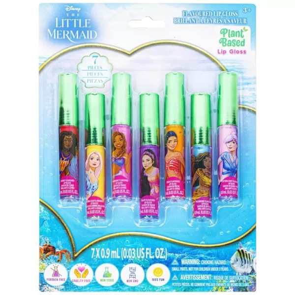 Disney The Little Mermaid 7 Piece Vegan Plant Based Party Favor Lip Gloss Makeup Set for Girls Kids Toddlers Toys Gift for 3 4 5 6 7 8 9 10 11 12 Years Old KidThe Little Mermaid 020 Ounce Pack of 1