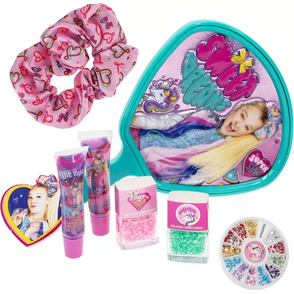 JoJo Siwa  Townley Girl Backpack Cosmetic Activity Set for Girls Ages 3 Makeup Hair Salon Kit Including Scrunchie Mirror Nail Polish Lip Gloss and More for Parties Sleepovers and Makeovers