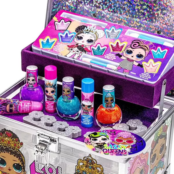 LOL Surprise Townley Girl Train Case Cosmetic Makeup Set Includes Lip Gloss Eye Shimmer Nail Polish Hair Accessories ampamp more for Kids Girls Ages 3 perfect for Parties Sleepovers ampamp MakeoversRegular