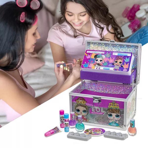 LOL Surprise Townley Girl Train Case Cosmetic Makeup Set Includes Lip Gloss Eye Shimmer Nail Polish Hair Accessories ampamp more for Kids Girls Ages 3 perfect for Parties Sleepovers ampamp MakeoversRegular