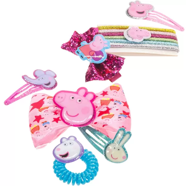 Peppa Pig  Townley Girl Backpack Cosmetic Makeup Gift Bag Set includes Hair Accessories and Printed PVC Backpack for Kids Girls Ages 3 perfect for Parties Sleepovers and Makeovers Multicolor