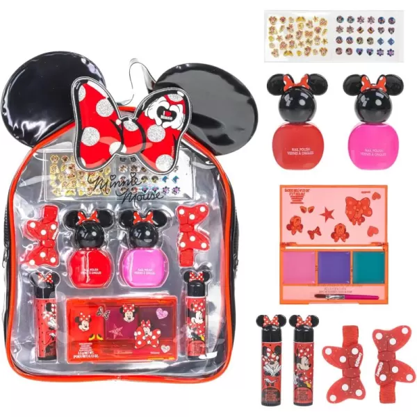 Disney Minnie Mouse  Townley Girl Cosmetic Makeup Gift Bag Set Includes Lip Gloss Nail Polish ampamp Hair Accessories for Kids Girls Ages 3 Perfect for Parties Sleepovers ampamp Makeovers