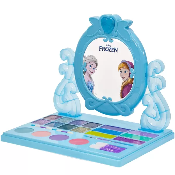 Disney Frozen  Townley Girl Cosmetic Vanity Compact Makeup Set with Mirror ampamp Builtin Music Includes Lip Gloss Shimmer ampamp Brushes for Kids Girls Ages 3 perfect for Parties Sleepovers and Makeovers