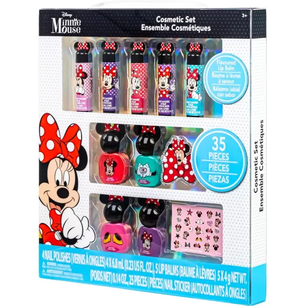 Disney Princess Sparkly Cosmetic Makeup Set for Girls with Lip Gloss Nail Polish Nail Stickers  11 PcsPerfect for Parties Sleepovers Makeovers Birthday Gift for Girls 3Disney Minnie Mouse