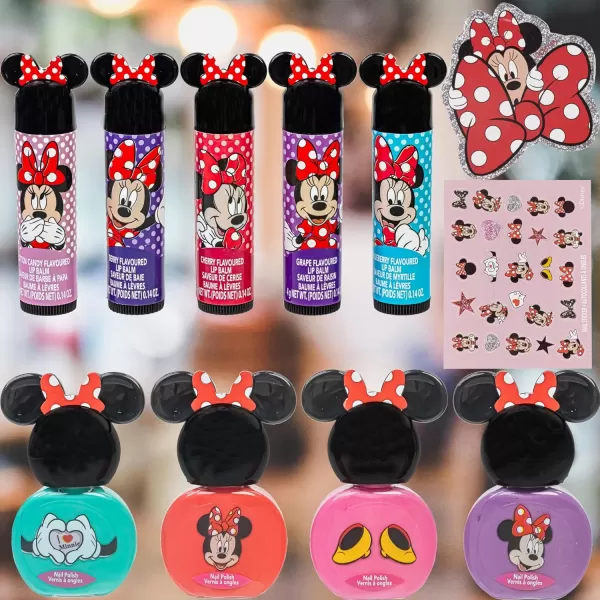 Disney Princess Sparkly Cosmetic Makeup Set for Girls with Lip Gloss Nail Polish Nail Stickers  11 PcsPerfect for Parties Sleepovers Makeovers Birthday Gift for Girls 3Disney Minnie Mouse