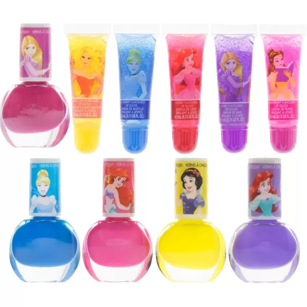 Disney Princess Sparkly Cosmetic Makeup Set for Girls with Lip Gloss Nail Polish Nail Stickers  11 PcsPerfect for Parties Sleepovers Makeovers Birthday Gift for Girls 3Disney Princess