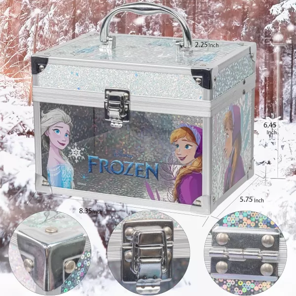 Disney Princess Train Case Girls Beauty Set Kids Makeup Kit for Girls Real Washable Toy Makeup Set Play Makeup Pretend Play Party Favor Birthday Toys Ages 3 4 5 6 7 8 9 10 11 12Disney Frozen