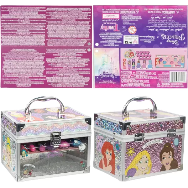 Disney Princess Train Case Girls Beauty Set Kids Makeup Kit for Girls Real Washable Toy Makeup Set Play Makeup Pretend Play Party Favor Birthday Toys Ages 3 4 5 6 7 8 9 10 11 12Disney Princess