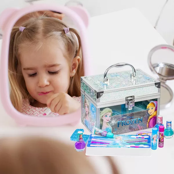 Disney Princess Train Case Girls Beauty Set Kids Makeup Kit for Girls Real Washable Toy Makeup Set Play Makeup Pretend Play Party Favor Birthday Toys Ages 3 4 5 6 7 8 9 10 11 12Disney Frozen