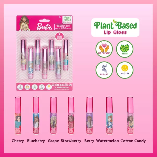 Disney The Little Mermaid 7 Piece Vegan Plant Based Party Favor Lip Gloss Makeup Set for Girls Kids Toddlers Toys Gift for 3 4 5 6 7 8 9 10 11 12 Years Old KidBarbie