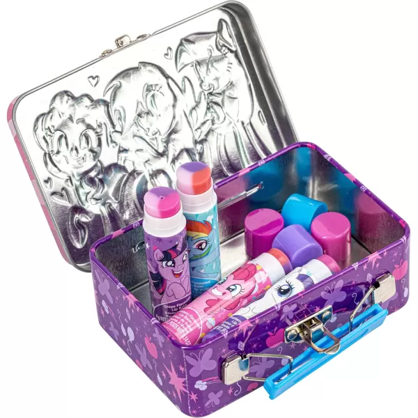 My Little Pony 4 Pack Vegan Lip Balm with Collectible Tin Case for Girls Ages 3