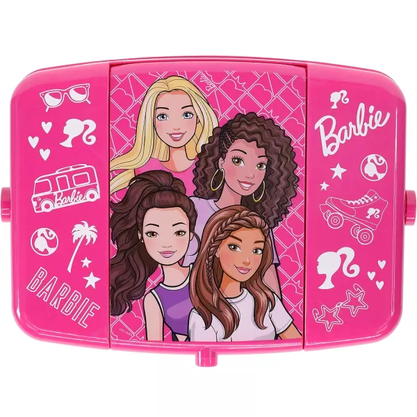 Townley Girl Barbie Beauty Vanity Set with LightUp Mirror  Includes Lip Gloss Eye Shadow Brushes Nail Polish Accessories and More Ages 3  Perfect for Parties Sleepovers and Makeovers