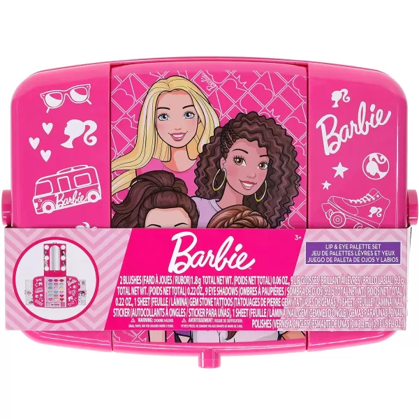 Townley Girl Barbie Beauty Vanity Set with LightUp Mirror  Includes Lip Gloss Eye Shadow Brushes Nail Polish Accessories and More Ages 3  Perfect for Parties Sleepovers and Makeovers