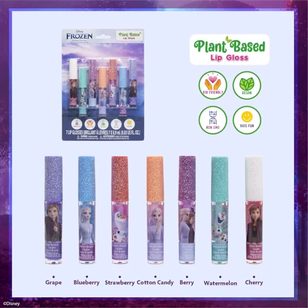 Townley Girl Disney Frozen Plant Based Vegan 7 PC Flavored Lip Gloss Set For Girls  Ideal for Sleepovers Makeovers Party Favors and Birthday Gifts  Age 3021 Fl Oz Pack of 1