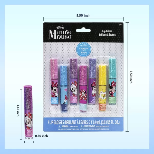 Townley Girl Super Sparkly Lip Gloss Set Featuring Disney Minnie Mouse  7 Fun Flavors for Girls Ideal for Sleepovers Makeovers and GiftsMinnie Mouse