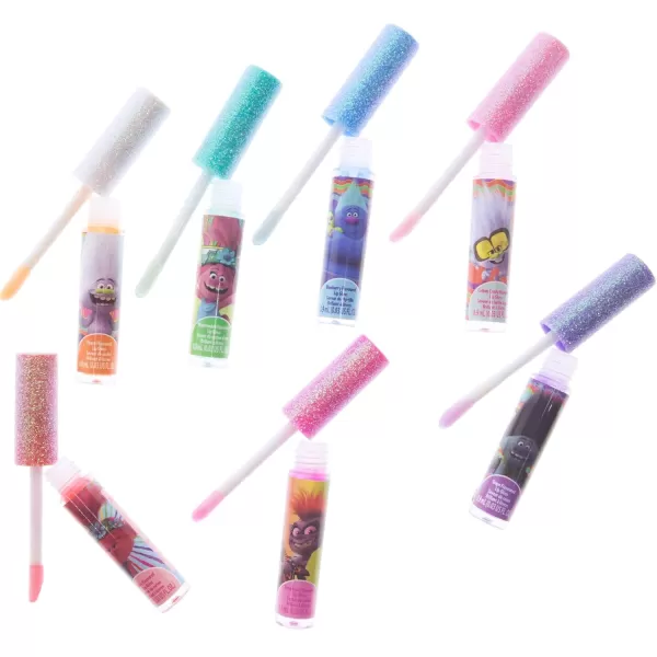 Townley Girl Trolls World Tour Super Sparkly 7 Pieces Party Favor Lip Gloss Makeup Set for Girls Kids Toddlers Perfect for Parties Sleepovers Makeovers Birthday Gift for Girls above 3 Yrs 7 CT