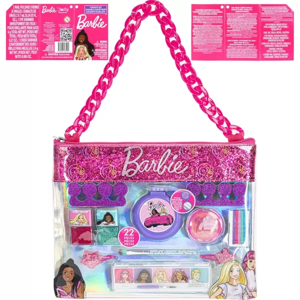 imageBarbie  Townley Girl 11 Pcs Makeup Filled Sling Chain Bag with Peel Off Nail Polish Eyeshadow Hair Accessories Body Glitter ampamp More Makeup Kit for Kids ampamp Girls Ages 3 BB0137GB