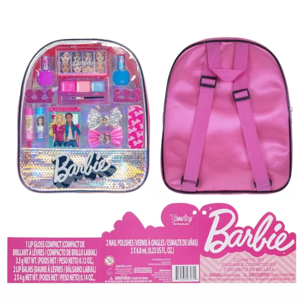 imageBarbie  Townley Girl 15 Pcs Makeup Filled Backpack Cosmetic Gift Set with Mirror Includes Lip Gloss Nail Polish Hair Bow ampamp More for Kids Girls Ages 3 Perfect for Parties Sleepovers ampamp Makeovers