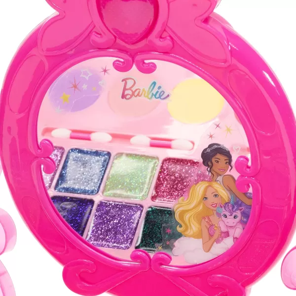 imageBarbie  Townley Girl Cosmetic Vanity Compact Makeup Set with Light ampamp Builtin Music Includes Lip Gloss Shimmer Compact ampamp Brushes for Kids Girls Ages 3 Perfect for Parties Sleepovers ampamp Makeovers