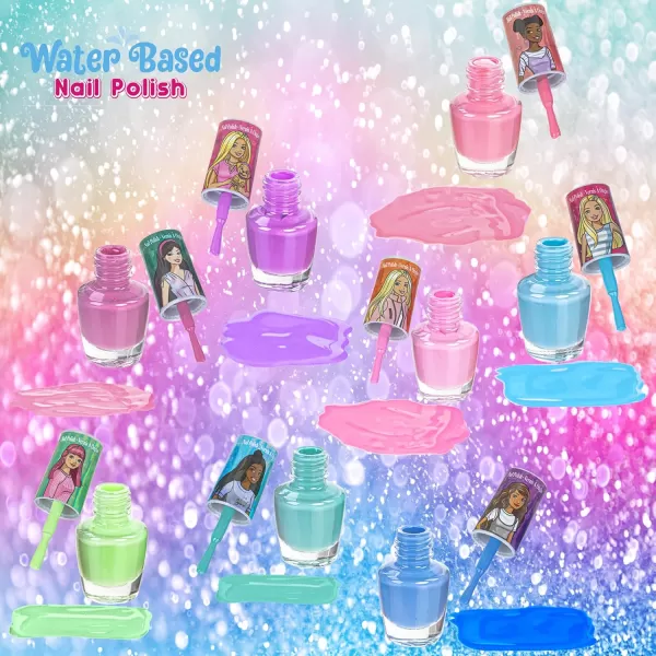 imageBarbie Townley Girl NonToxic PeelOff WaterBased Safe Nail Polish Set with Nail Dryer for Kids Batteries Not Included Ages 3 and UpBarbie