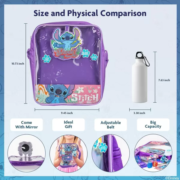 imageDisney Lilo and Stitch Makeup Filled Shoulder Bag Includes Lip Gloss Nail Polish Hair Bow ampamp More for Girls Ideal for Ages 3 and Up Perfect for Parties ampamp Makeovers by Townley Girl