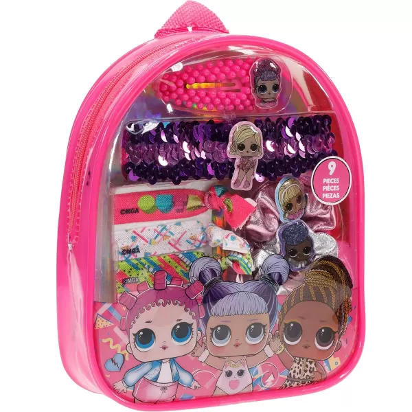 imageLOL Surprise Townley Girl Backpack Cosmetic Makeup Gift Bag Set includes Hair Accessories and Clear PVC Backpack for Kids Girls Ages 3 perfect for Parties Sleepovers and Makeovers