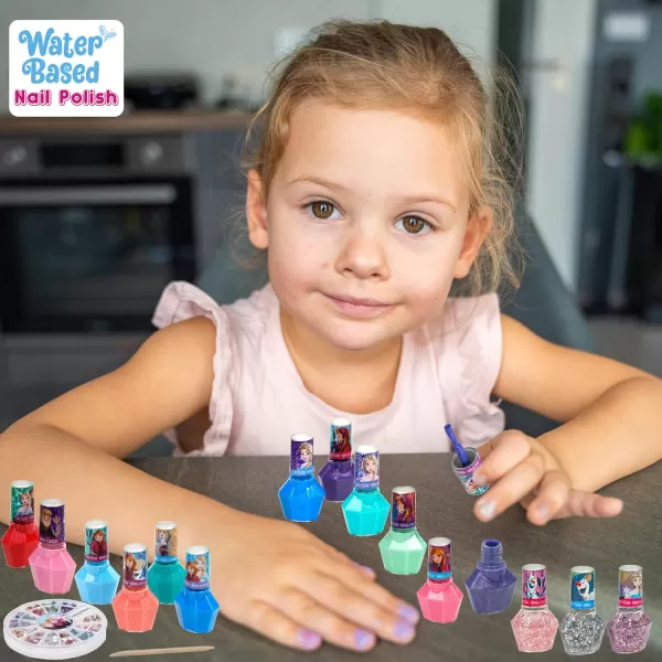 imageTownley Girl Disney Frozen NonToxic PeelOff Nail Polish Set with Shimmery and Opaque Colors with Nail Gems for Girls Ages 3 Perfect for Parties Sleepovers and Makeovers 18 Pc Set