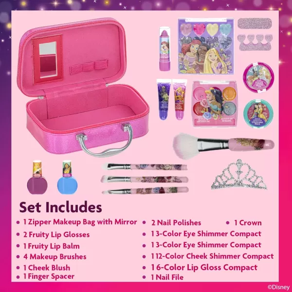 imageTownley Girl Disney Princess Tiana Cinderella Jasmine Moana and Ariel Fashion Purse Set with Makeup Toys Gift for 3 4 5 6 7 8 9 10 11 12 Years Old KidDisney Princess