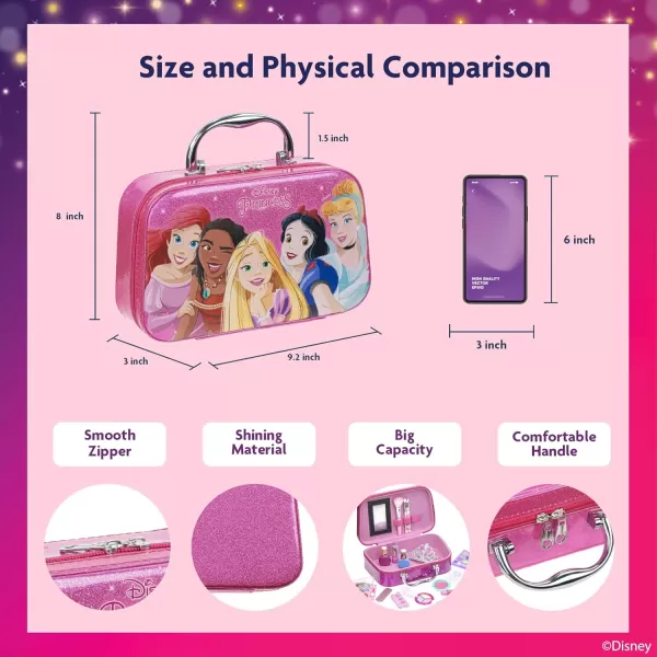 imageTownley Girl Disney Princess Tiana Cinderella Jasmine Moana and Ariel Fashion Purse Set with Makeup Toys Gift for 3 4 5 6 7 8 9 10 11 12 Years Old KidDisney Princess