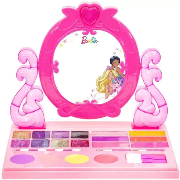 imageBarbie  Townley Girl Cosmetic Vanity Compact Makeup Set with Light ampamp Builtin Music Includes Lip Gloss Shimmer Compact ampamp Brushes for Kids Girls Ages 3 Perfect for Parties Sleepovers ampamp Makeovers