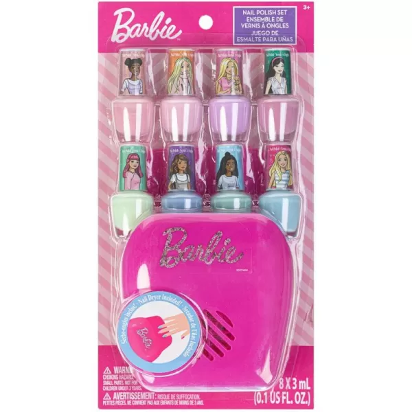 imageBarbie Townley Girl NonToxic PeelOff WaterBased Safe Nail Polish Set with Nail Dryer for Kids Batteries Not Included Ages 3 and UpBarbie