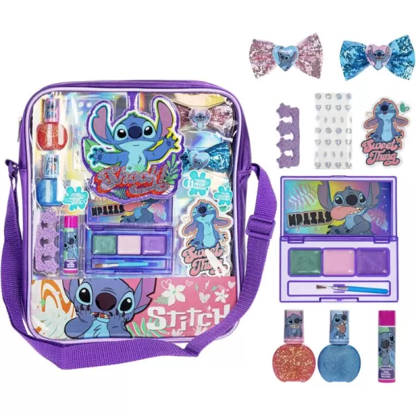 imageDisney Lilo and Stitch Makeup Filled Shoulder Bag Includes Lip Gloss Nail Polish Hair Bow ampamp More for Girls Ideal for Ages 3 and Up Perfect for Parties ampamp Makeovers by Townley Girl