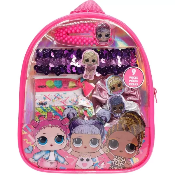 imageLOL Surprise Townley Girl Backpack Cosmetic Makeup Gift Bag Set includes Hair Accessories and Clear PVC Backpack for Kids Girls Ages 3 perfect for Parties Sleepovers and Makeovers